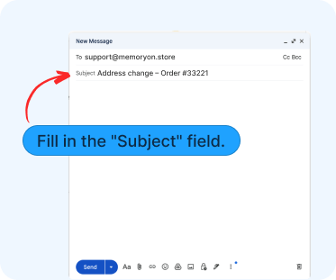 Screenshot showing subject line field